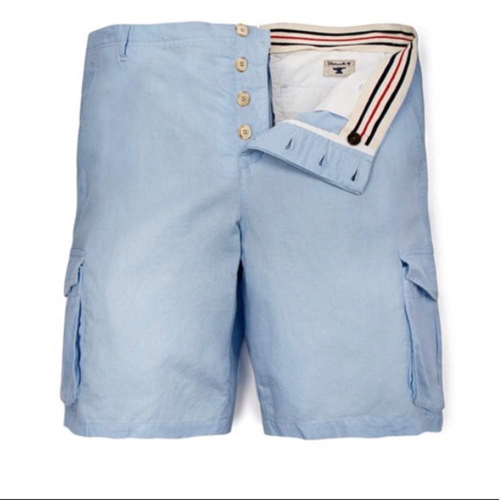 Summer Blue Mango HE Linen Cotton Shorts NWT